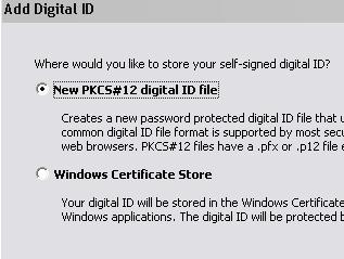 Sample: New PKCS#12